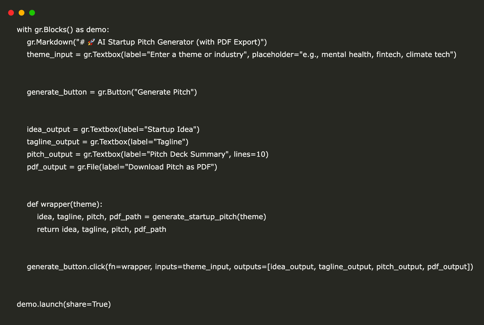 A Step-by-Step Coding Guide to Building a Gemini-Powered AI Startup Pitch Generator Using LiteLLM Framework, Gradio, and FPDF in Google Colab with PDF Export Support